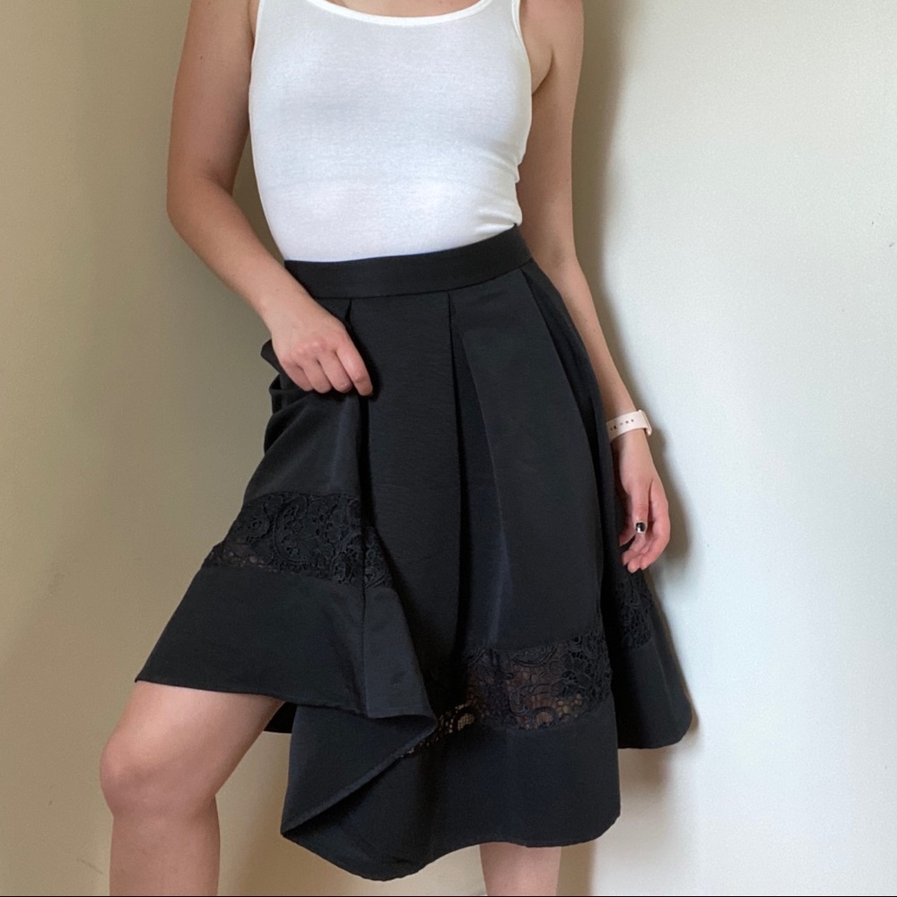 Express Black Lace Midi Skirt Sz 2